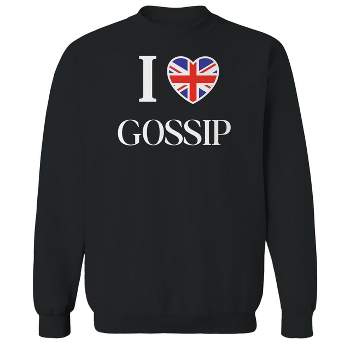 Rerun Island Women's I Love Gossip Long Sleeve Oversized Graphic Cotton Sweatshirt - Black S