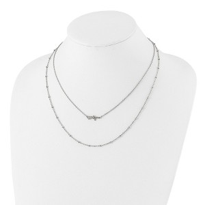 Chisel Stainless Steel Heartbeat 2-Strand 17" Cable Chain Necklace with a 1.75" Ext. Necklace - 1 of 3