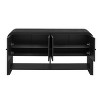 60 in Acacia Wood Console Table with Woven Wood Slat Doors & Step Design, Storage Sideboard for Entryway or Living Room-Cuddlewood - 3 of 4