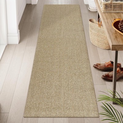 Lahome Boho Area Rug Machine Wasbable Rugs for Kitchen Non Skid Low Pile Braided Cotton Farmhouse Entryway Rugs Indoor Throw Rug Door Mats