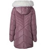Sportoli Women Long Quilted Plush Lined Outerwear Puffer Jacket Winter Coat with Fur Hood - 3 of 4