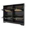Maliang Tipping Bucket Shoe Cabinet with 4 Flip Drawers, Entryway Shoe Organizer, Freestanding Shoe Rack with 2 Hooks for Hallway - 3 of 4