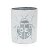 Insect Pot Set of 3 – 7.75 Inch Height – White and Grey Iron Planters with Raised Designs By Melrose - 4 of 4