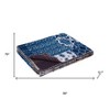 50" X 70" Blue And Pink Floral Cotton Quilted Kantha Throw Blanket with Embroidery - 3 of 4