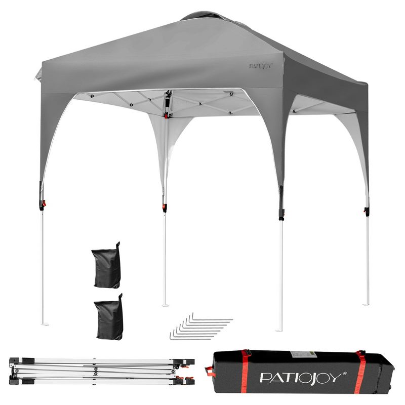 Costway 6.6x6.6 FT Pop up Canopy Tent Shelter Height Adjustable w/ Roller Bag, 1 of 10