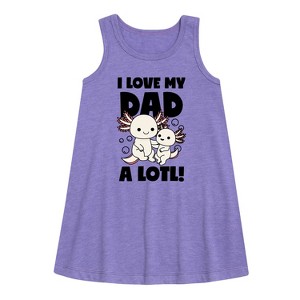 Girls' - Instant Message - I Love My Dad A Lotl Graphic Sleeveless Aline Dress - 1 of 4