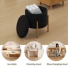 CAVINAS Modern Round Teddy Fleece Ottoman Bench with Removable Lid,Small Storage Ottoman for Living Room - 3 of 4