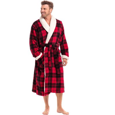 ADR Men's Plush Fleece Bathrobe, Warm Cozy Bath Robe
