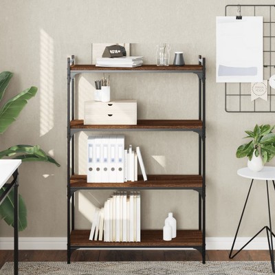 vidaXL Bookcase 4-Tier Brown Oak 31.5"x11.8"x47.2" Engineered Wood