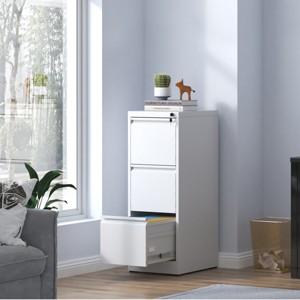 2/3/4/5-Drawer Vertical Filing Cabinet, Metal File Cabinet with Lock for Home Office Storage – The Pop Home - 1 of 4