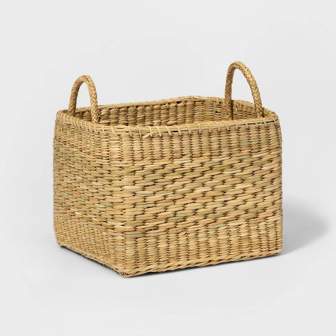 Rectangular Basket with Diagonal Pattern Natural - Threshold™ - image 1 of 4