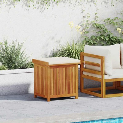 vidaXL Cushion Box Cream white, Woodgrain