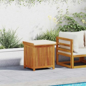 vidaXL Cushion Box Cream white, Woodgrain - 1 of 4