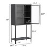 XIYUYEU 4-tier 31" W Classic Metal Storage Cabinet Bookcase with 4 Glass Doors - 4 of 4