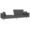 vidaXL 2-Seater Dark Gray Fabric Sofa Bed - Convertible Loveseat with Pillows for Living Room, Dorm, Apartment, Modern Design Sleeper Couch - 3 of 4