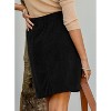 Women's Corduroy A-Line Mini Skirt - High Waisted Button Down Short Skirt with Pockets Black - 4 of 4