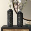 LuxenHome Set of 2 Black and Gold Metal Bottle Vases, Tabletop Decoration - 2 of 4