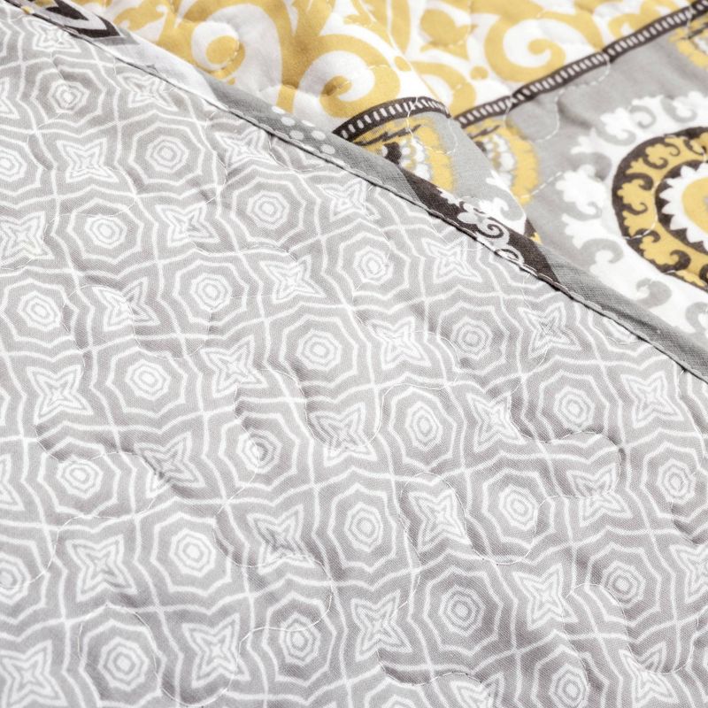 50&#34;x60&#34; Nesco Striped Reversible Cotton Throw Blanket Yellow/Gray - Lush D&#233;cor, 4 of 7