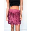 Women's Suede Fringe Mini Skirt - JADE BY JANE - 3 of 3