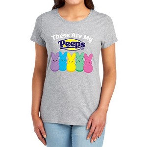 Easter These Are My Peeps Women's T-Shirt Athletic Heather - 1 of 4