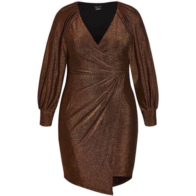 Women's Plus Size Party Lights Dress - bronze | CITY CHIC, 4 of 7