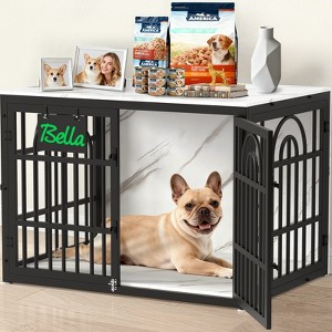 JOEJOY Large Decorative Pet Dog Crate Table Furniture,Multi-Size Dog Cage House,Three-Sided Access Doors,Thickened Wooden Dog Kennel - 1 of 4