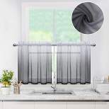 Trinity Ombre Voile Sheer Short Kitchen Curtains for Small Windows