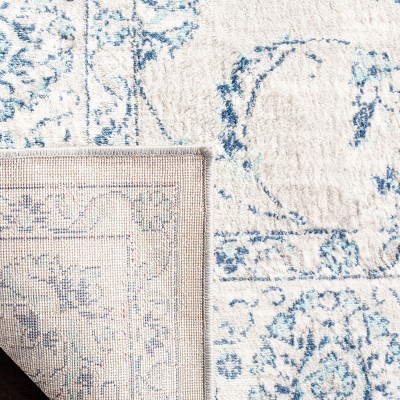 Brentwood Blue and Light Grey Synthetic Area Rug