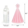 Big Dot of Happiness Pink Stripes - Cone Happy Birthday Party Hats for Kids and Adults - Set of 8 (Standard Size) - 3 of 4