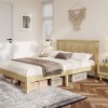 Coucheta Bed Frame with Natural Rattan Headboard, Sturdy Metal Platform & Wooden Slats, Boho Cane Style, No Box Spring Needed, Mattress Foundation - 3 of 4