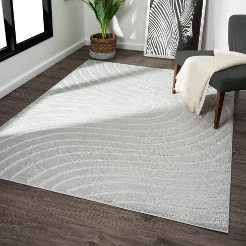 Luxe Weavers Modern Geometric Wave Gray 6x9 Area Rug : Target