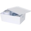 YBM Home White Plastic Storage Bin with Lid, Pack of 3 - 3 of 3