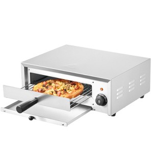 VEVOR Countertop Electric Pizza Oven, 12-inch, 1500W, 122-662℉ Temp Range, Stainless Steel Construction and Easy-to-Clean Crumb Tray - 1 of 4
