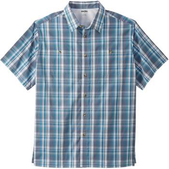 KingSize Men's Big & Tall Short-Sleeve Plaid Sport Shirt