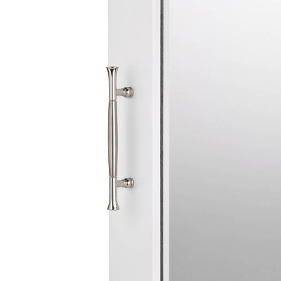White Painted Mirrored Wall Mount Storage Cabinet with Adjustable Shelf