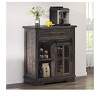 32 inch Kitchen Sideboard Buffet with Drawer & Sliding Barn Door  & Adjustable Storage Shelves,  Coffee Bar Cabinet, Accent Cabinet for Kitchen - 3 of 4