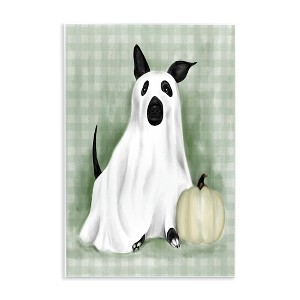 Stupell Industries Dog Ghost Halloween Costume  Wall Plaque Art - 1 of 4