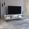 71" TV Stand with Dual-Tone Finish, Hinged Drawers, Open Shelves, and Organized Cable Management for Living Room and Bedroom - 4 of 4