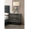 Vynxaria Bedroom Furniture Rustic GARY Oak Simple 1pc Nightstand 2-Drawers Bed Side Table Solidwood - 2 of 4
