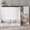 Full/Queen Murphy Bed with Sofa, Desk & Storage, Space-Saving Wall Bed, Foldable Sleeper Sofa, White - ModernLuxe - 2 of 4