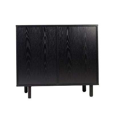Black Engineered Wood Classic Bar and Sideboard with Storage