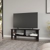 GlasFlength TV Stands and Consoles TV Console Table TV Center TV Stand with Open Storage Shelves for Living Room, Black, 12.2"*47.3"*47.3" - 2 of 4