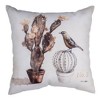 Garden Decor Accent Pillow SUCCULENTS AND BIRD – 18 Inch CLIMAWEAVE by Manual Woodworkers and Weavers - 2 of 3