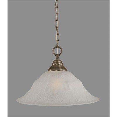 Toltec Lighting Any 1 - Light Pendant in  Brushed Nickel with 16" White Marble  Shade