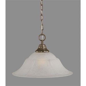 Toltec Lighting Any 1 - Light Pendant in  Brushed Nickel with 16" White Marble  Shade - 1 of 1