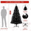 6.5 Ft Prelit Artificial Christmas Tree, Black Christmas Tree with 250 Warm White LED Lights & 818 Branches - 2 of 4