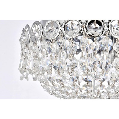 Century 10" Chrome Flush Mount with Clear Crystal Trim