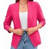 Coolmee Women's Long Sleeve Blazer Lightweight Open Front Lapel Collar Cardigan Jacket for Business with Pockets - 2 of 3