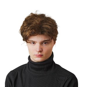 Costume Culture by Franco LLC Light Brown Biker Boy Adult Costume Wig | One Size - 1 of 4