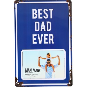 Pavilion Gift Company - Best Dad - 8" x 11.75" Tin Frame (Holds 6" x 4" Photo) - Single Image Frames - 1 of 4